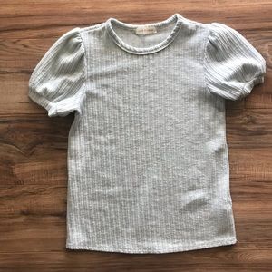 Puff-Sleeve Sweater Shirt